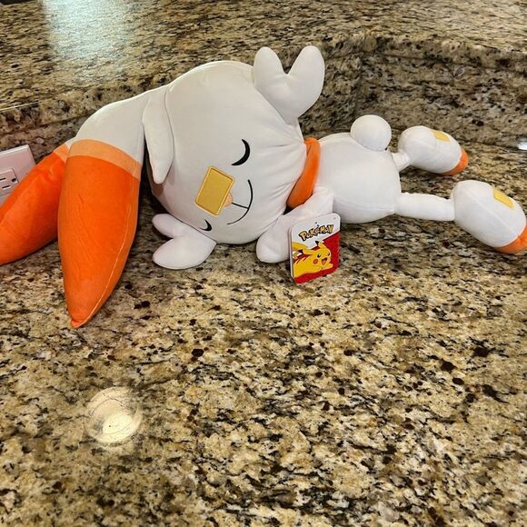Pokemon sleeping scorbunny plush NWT - Picture 7 of 7